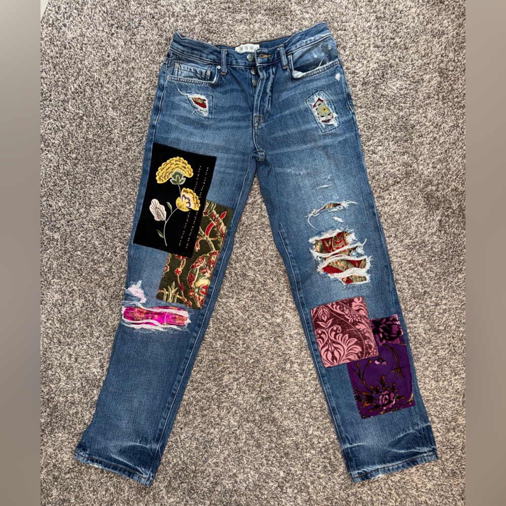 We The Free Multicolor Patchwork Boyfriend Jeans - image 1